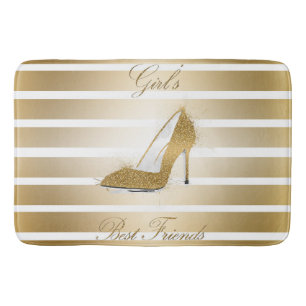 Hübscher High Heels Schuh "Girls best Friends" Badematte