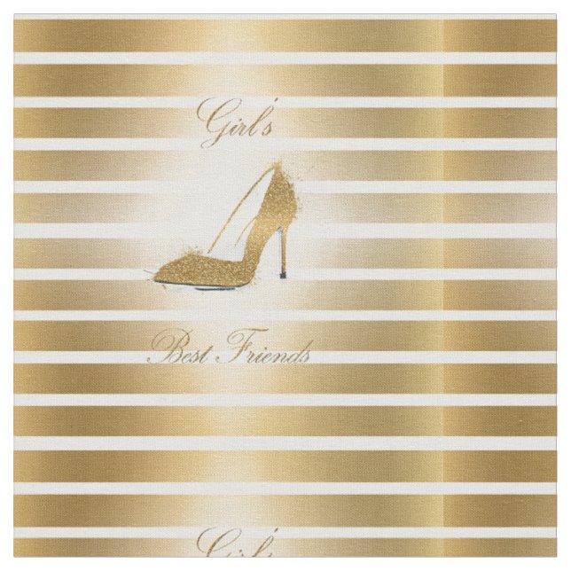Hübscher High Heels Schuh "Girls best Friends" Stoff (Nahaufnahme)