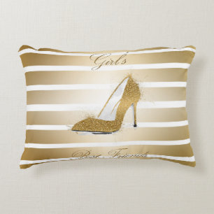 Hübscher High Heels Schuh "Girls best Friends" Zierkissen