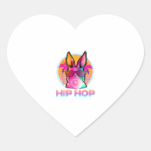 Hübscher Hip Hop mit Bubblegum-Sonnenbrille Rabbit Herz-Aufkleber