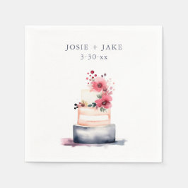 Hübscher Hochzeitskuchen Serviette