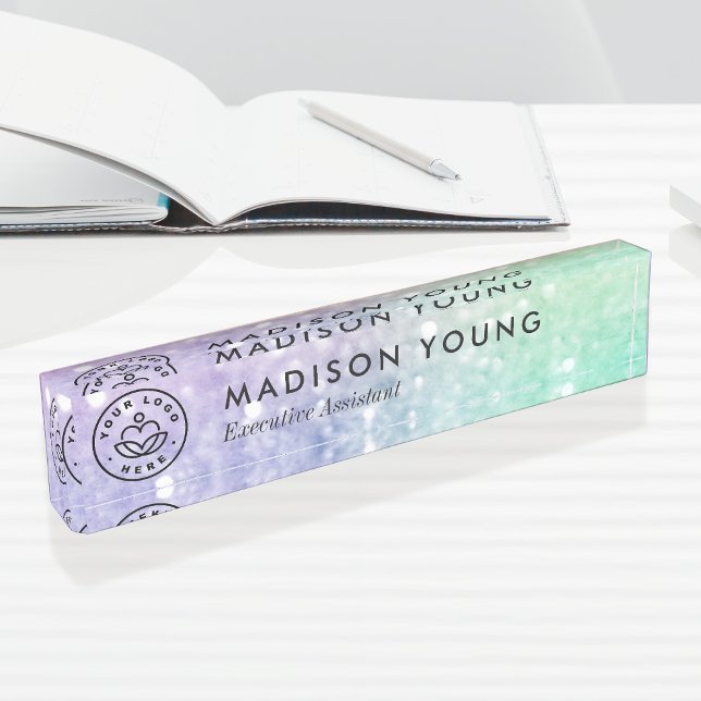 Hübscher holografischer Glitzer Girly Glamour Namensplakette (Von Creator hochgeladen)