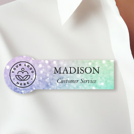 Hübscher holografischer Glitzer Girly Glamour Namensschild