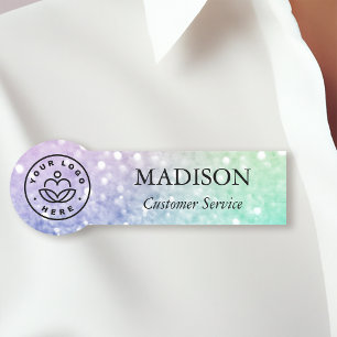 Hübscher holografischer Glitzer Girly Glamour Namensschild