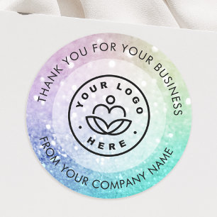 Hübscher holografischer Glitzer Girly Glamour Runder Aufkleber