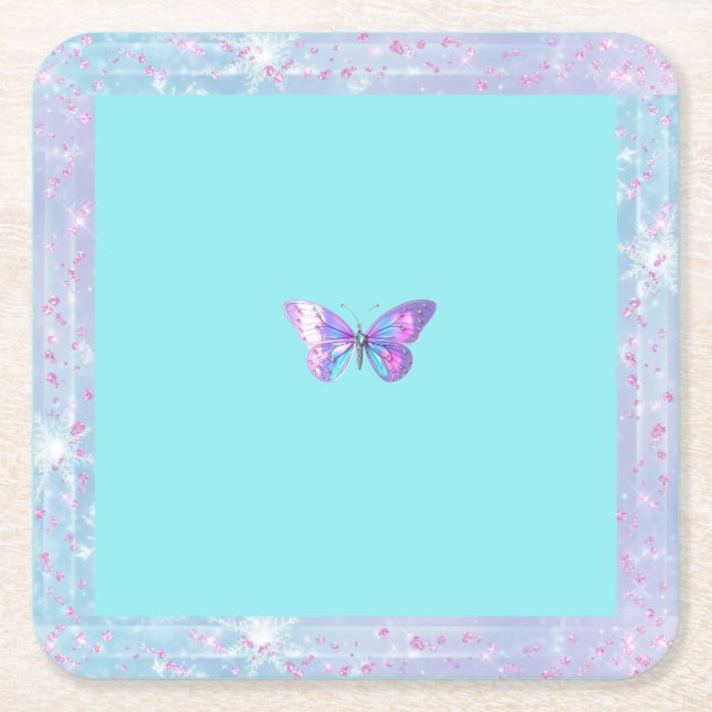 Hübscher Holographic Butterfly Paper Untersetzer A (Vorderseite)