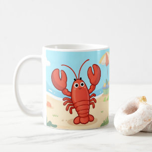 Hübscher Hummer am Strand Kaffeetasse