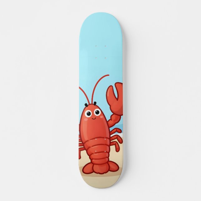 Hübscher Hummer am Strand Skateboard (Vorne)