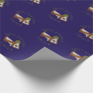 Hübscher Hund in einer Mütze/ Kappe individualisie Geschenkpapier