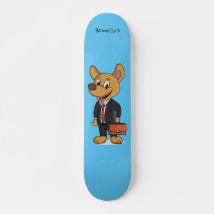 Hübscher Hund mit Anzug Cartoon Skateboard