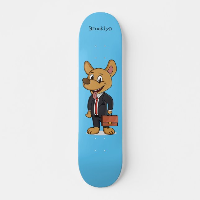 Hübscher Hund mit Anzug Cartoon Skateboard (Vorne)