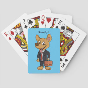 Hübscher Hund mit Anzug Cartoon Spielkarten