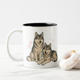 Hübscher Husky- und Wolf-Duo-Becher   Liebhaber de Zweifarbige Tasse