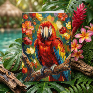 Hübscher Impasto Ara Papagei Alles Gute zum Gebu Karte