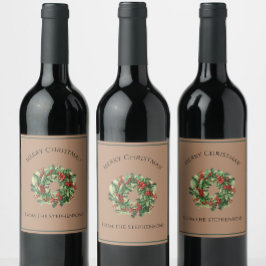 Hübscher Individuelle Name in Rot und Grün Weinetikett