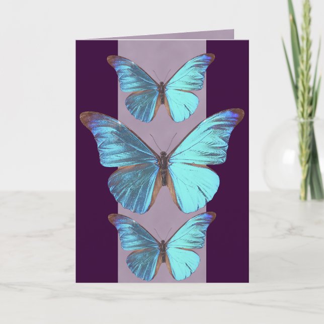 Hübscher Iridescent Blue Butterfly Karte (Vorderseite)