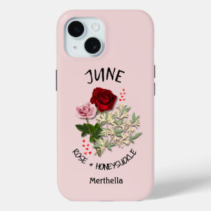 Hübscher JUNE Geburtsmonat Blume Individuelle Name Case-Mate iPhone Hülle