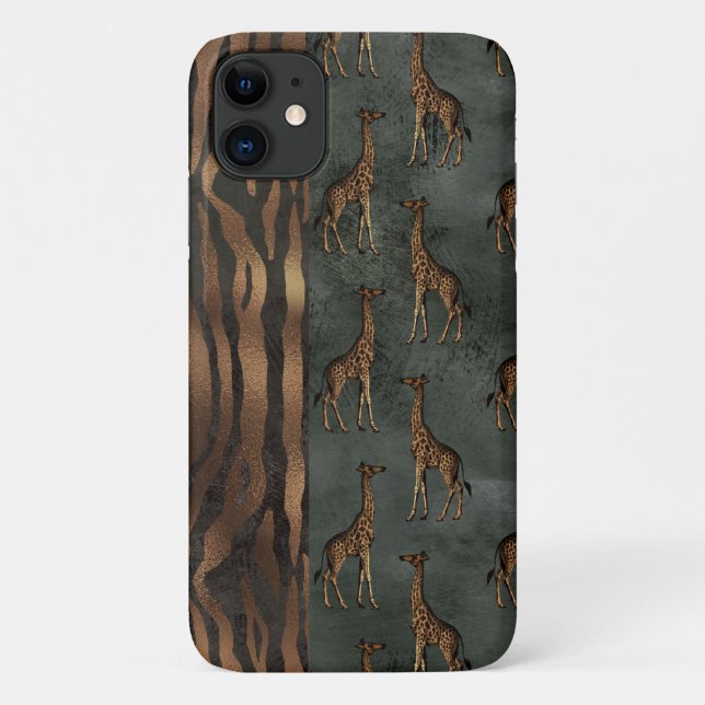 Hübscher Jungle Chic Tiger Giraffe Case-Mate iPhone Hülle (Rückseite)