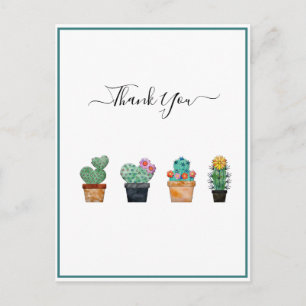 Hübscher Kaktus Grün Blüte Postkarte