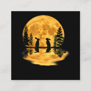 Hübscher Kaninchen-Nachts-Himmel Quadratische Visitenkarte