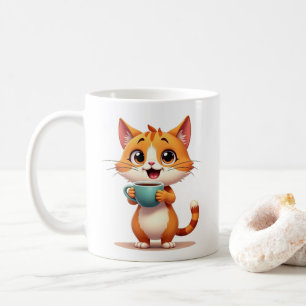 Hübscher Katzenkaffeebecher – doppelseitiges Carto Kaffeetasse