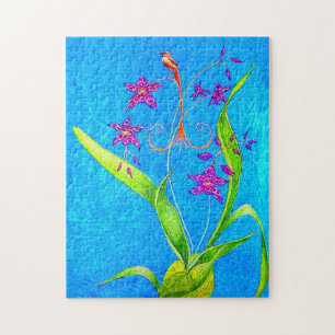 Hübscher kleiner Orchideenvogel Puzzle