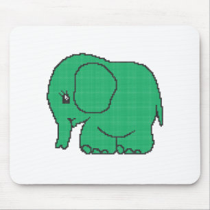 Hübscher Kreuzstich-grüner Elefant Mousepad