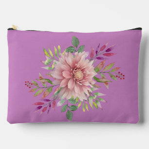 Hübscher Lavendel und rosa florale Kosmetiktüte Zubehörtasche