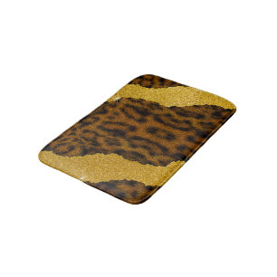 Hübscher Leder-Leopard-Tierdruck mit Glitter Badematte