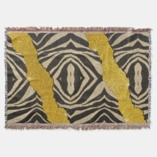 Hübscher Leder-Zebra-Tierdruck mit Glitter Decke
