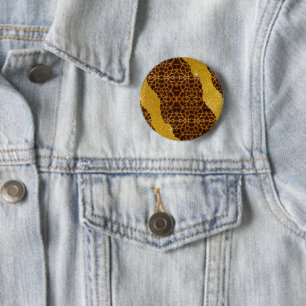 Hübscher Ledergiraffen-Tierdruck mit Glitter Button