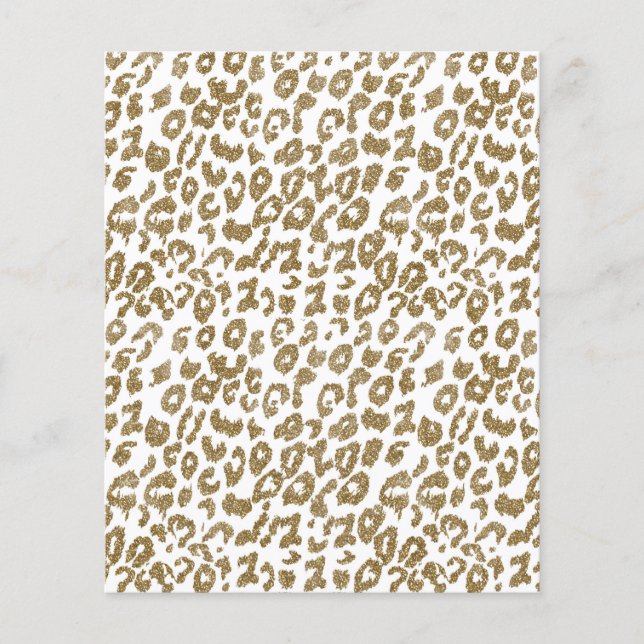 Hübscher Leopard Print Gold Glitzer Flyer (Vorne)