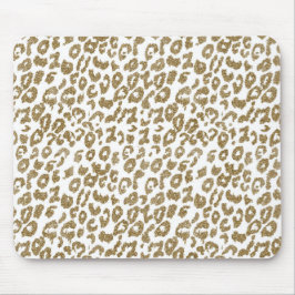 Hübscher Leopard Print Gold Glitzer Mousepad