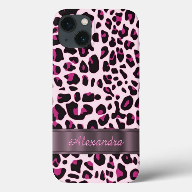 Hübscher Leopardendruck personalisiert Case-Mate iPhone Hülle (Rückseite)