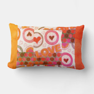 Hübscher Liebesherz-Motiv-Kunst-Druck Lendenkissen