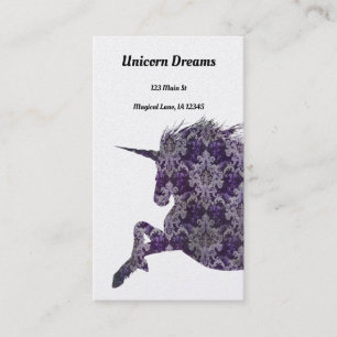 Hübscher Lila Boho Unicorn Visitenkarte