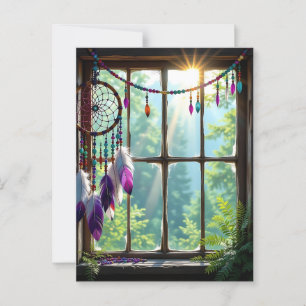 Hübscher Lila Dreamcatcher in Window Postkarte
