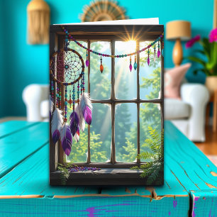 Hübscher Lila Dreamcatcher zum Geburtstag von Wind Karte