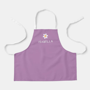 Hübscher lila Gänseblümchen-Name Mädchen Schürze