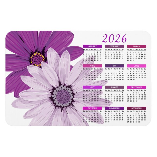 hübscher Lila Kalender 2023 Magnet (Horizontal)