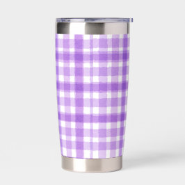 Hübscher Lila Karierter, isolierter Tumbler Thermobecher
