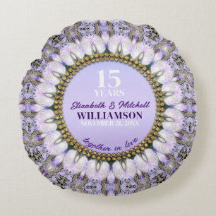 Hübscher Lila Lavender Floral Mandala-Event Rundes Kissen