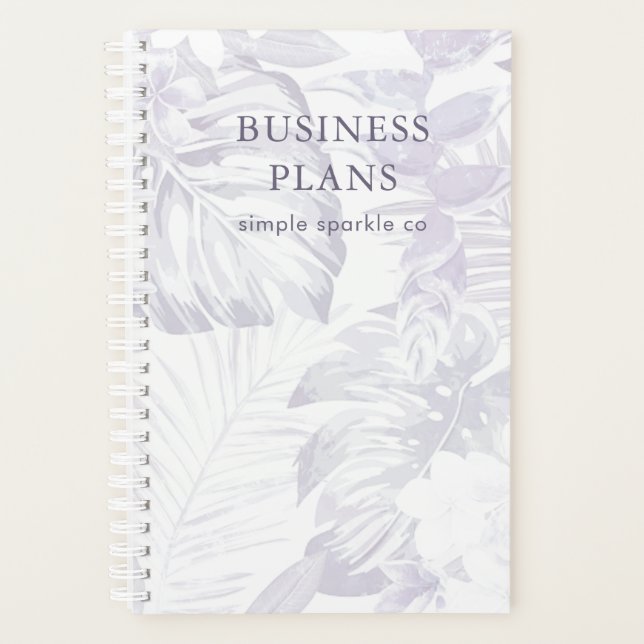 Hübscher Lila Palmblätterdruck Planer (Vorderseite)