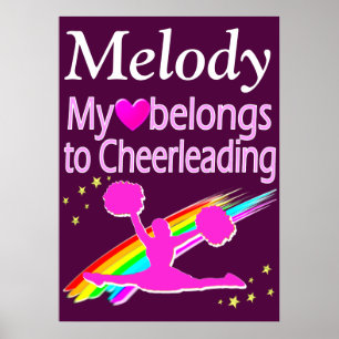 HÜBSCHER LILA PERSONALISIERTER CHEERLEADER POSTER
