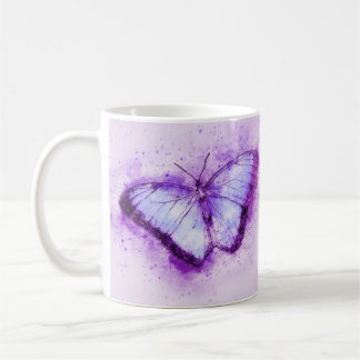 Hübscher lila Schmetterling  Kaffeetasse