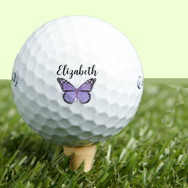 Hübscher lila Schmetterling mit individuelle Name Golfball (Von Creator hochgeladen)