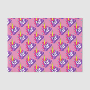 Hübscher lila Unicorn kacken Emoji Seidenpapier