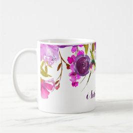 Hübscher lila Watercolor-Blumenschale Tasse