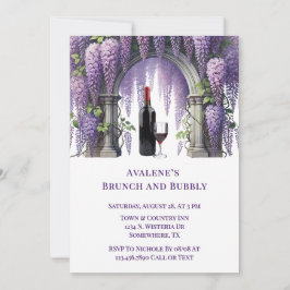 Hübscher Lila Wisteria Arch Brunch und Bubbly Einladung