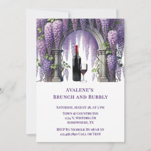 Hübscher Lila Wisteria Arch Brunch und Bubbly Einladung